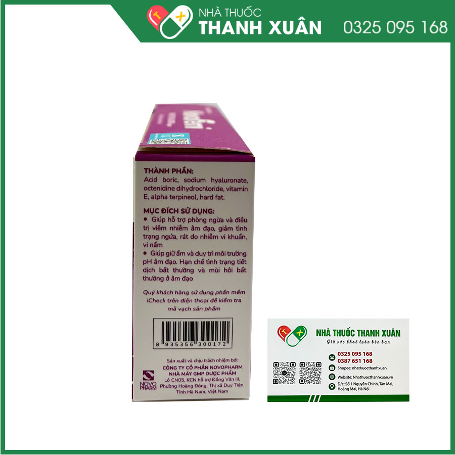 NovoFemi treat itch &amp; odor suppo giảm ngứa rát âm đạo